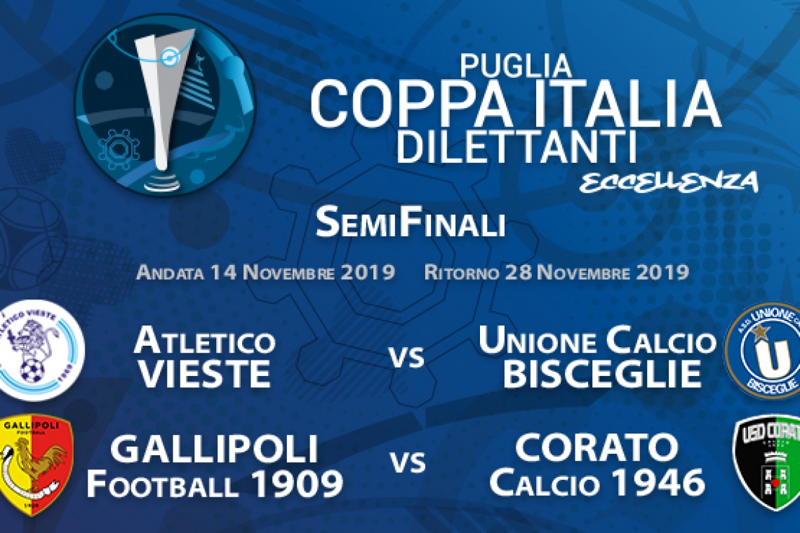 Giovedì 14 novembre le semifinali di andata Coppa Italia Dilettanti Eccellenza Puglia
