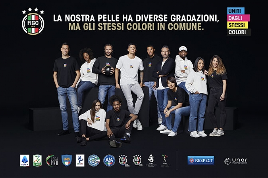 #UNITIDAGLISTESSICOLORI: la campagna antidiscriminazione della FIGC è su tutti i campi regionali e provinciali nel weekend