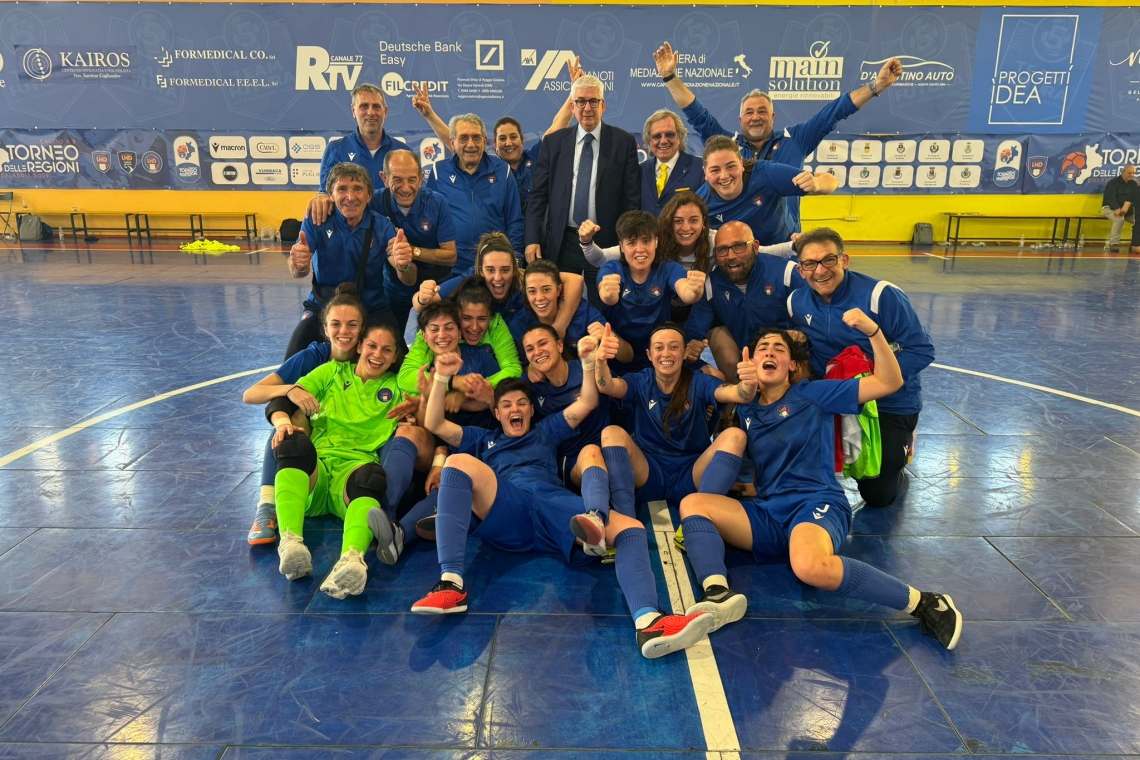 La Puglia centra la qualificazione ai quarti di finale del Torneo delle Regioni di futsal con la Rappresentativa Femminile di Gianvito Defilippis
