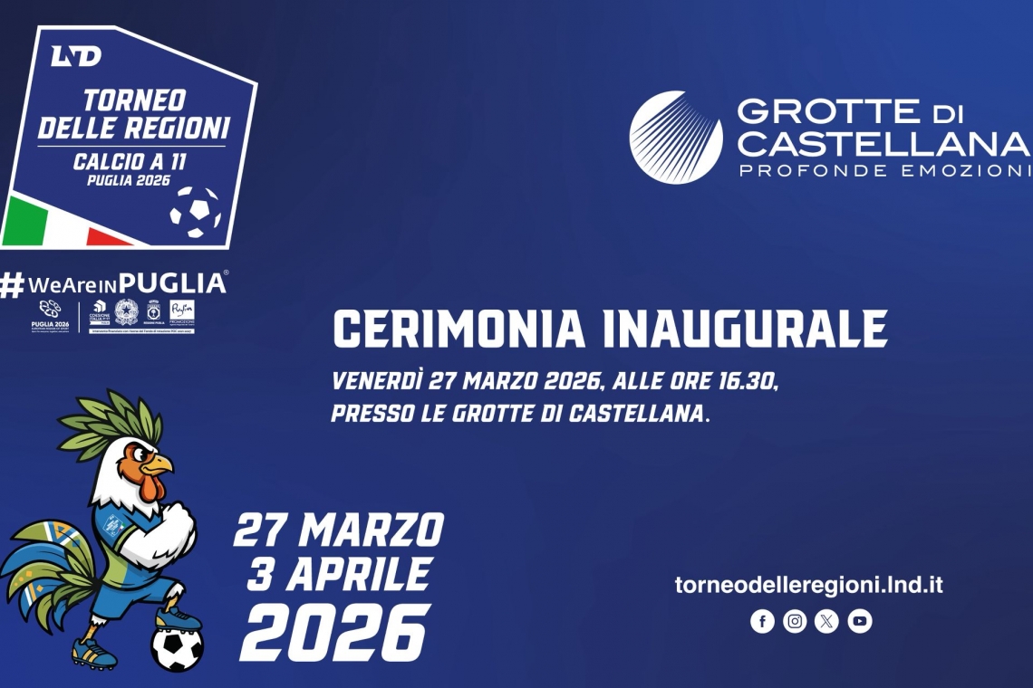 A Castellana Grotte l’inaugurazione del Torneo delle Regioni: uno spettacolo unico al mondo per dare il via alla 62^ edizione
