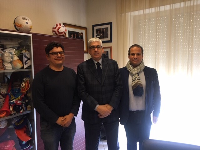 Il Presidente Tisci fra Andrea Viterbo e Francesco Cimino